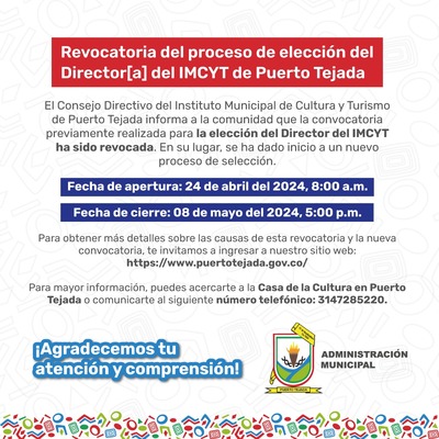 Revocatoria directa convocatoria eleccion Director General Instituto Municipal de Cultura y Turismo