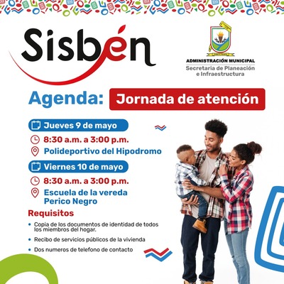 ¡Atención Comunidad!  Agenda Sisben