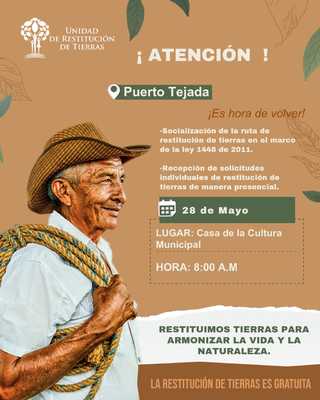 Atención Puerto Tejada - Socialización de la ruta de restitución de tierras