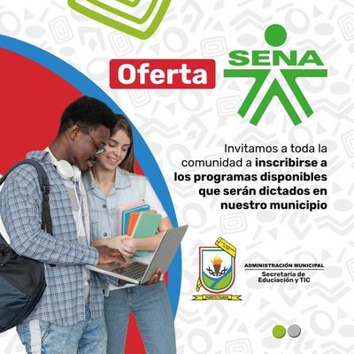 Invitamos a toda la comunidad a inscribirse a los programas disponibles que serán dictados en nuestro municipio.  ¡Pasa la voz!