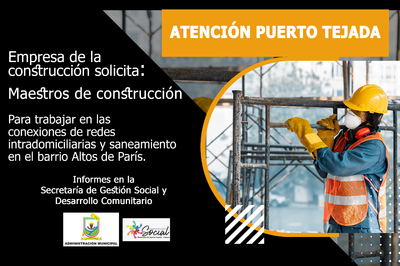 ¡ATENCION! MAESTROS DE CONSTRUCCIÓN